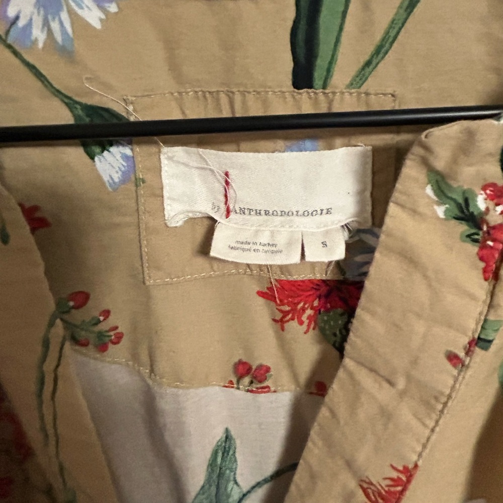 Anthropologie the Somerset Cotton Beige Floral tiered Maxi Dress - Picture 3 of 6